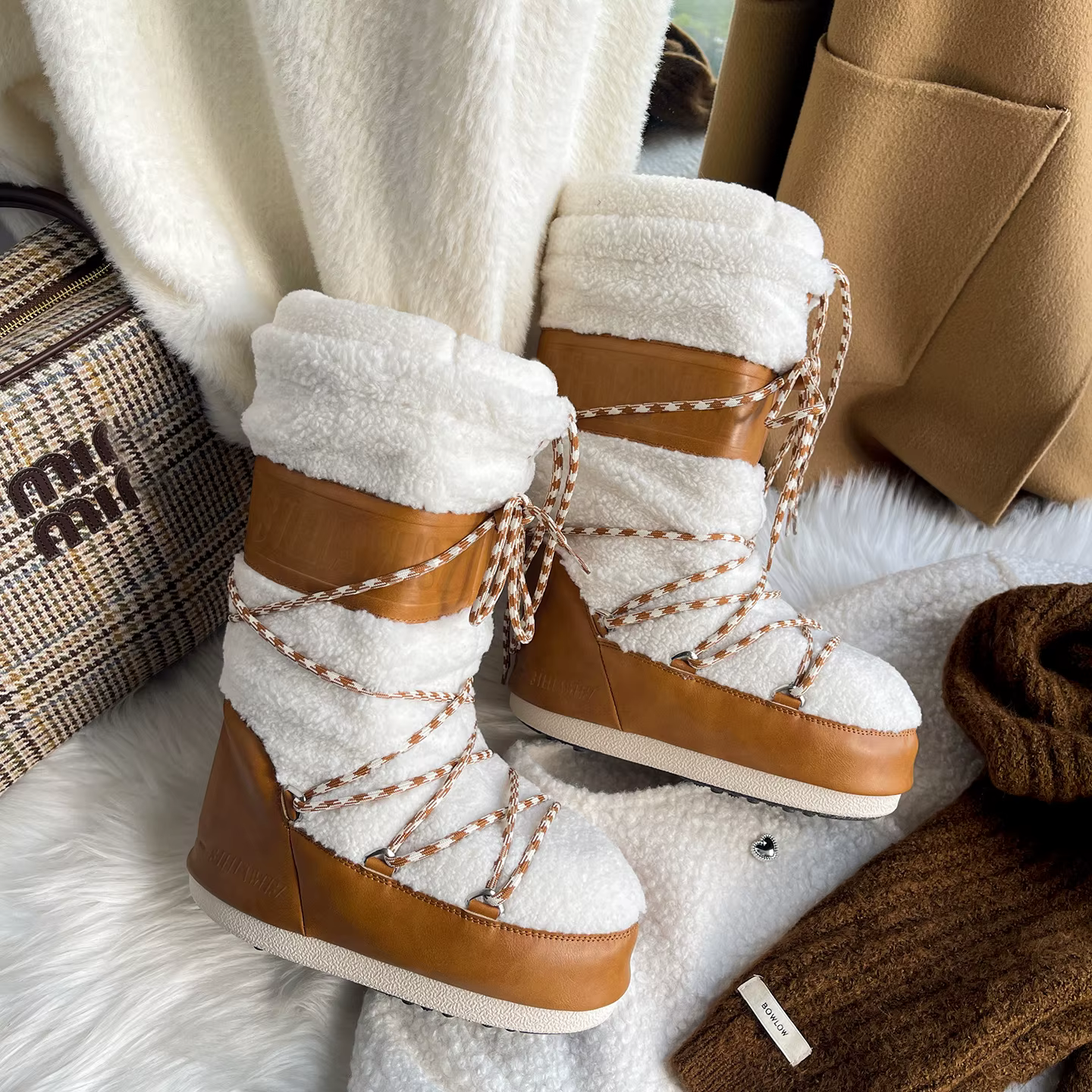 Nouvelles Bottes de ski imperméables pour femme, modèle hiver 2026 Moon, avec semelle intérieure reh