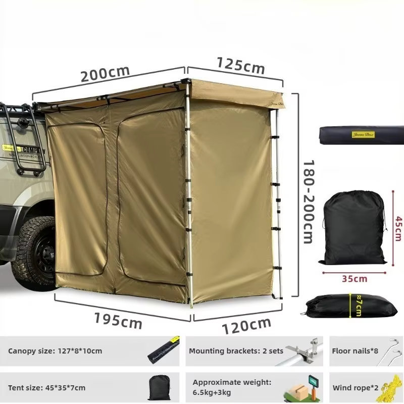 Tente de douche latérale extérieure pour voiture, toilettes de Camping, Protection solaire, étanche