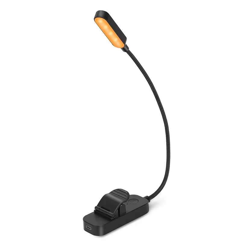 Lampe de livre ambre Mini USB Led Rechargeable Flexible veilleuse lampe de bureau à clipser lampe de