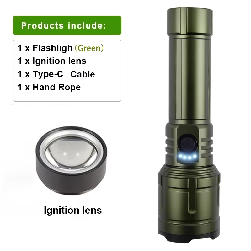 Lampe de poche Ultra puissante, allumage concentré, lampe tactique militaire étanche, torche d'avent