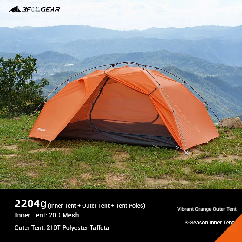 3F UL GEAR Tai Chi 2 tente de Camping 210T ultraléger résistant aux intempéries Portable extérieur D