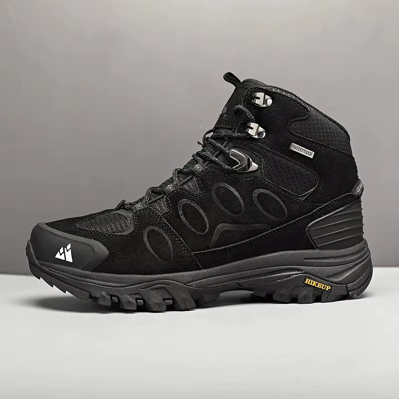 HIKEUP-Bottes de randonnée en daim pour hommes, chaussures de plein air à lacets, bottes de sport ch