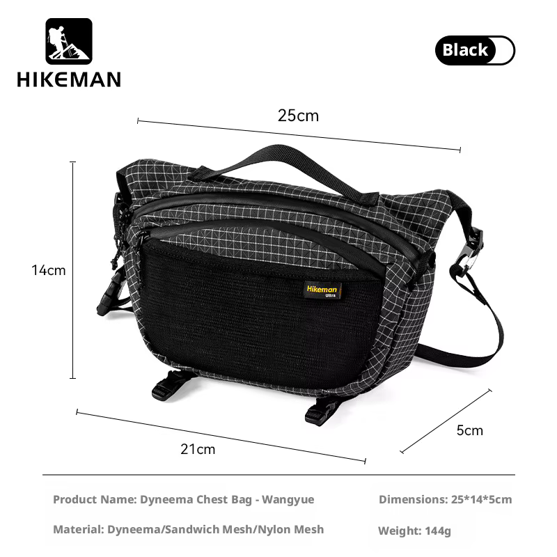 Sac de Poitrine Tactique Hikeman Léger, Imperméable et Multifonctionnel pour Randonnée, Alpinisme et