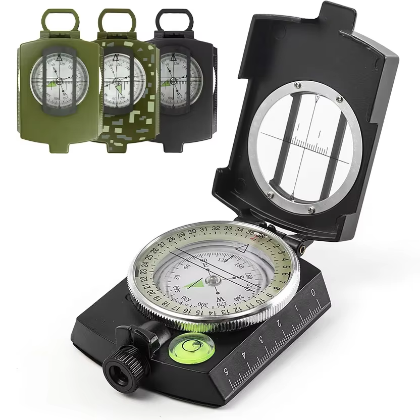 Boussole de survie tactique boussole de vue en métal professionnelle de haute précision lumineuse po
