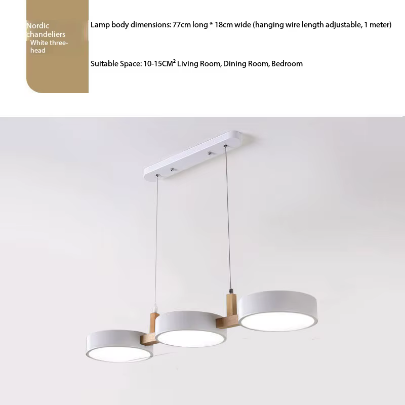 Lampe suspendue LED à trois têtes en forme de macaron, luminaires simples et modernes pour la salle 