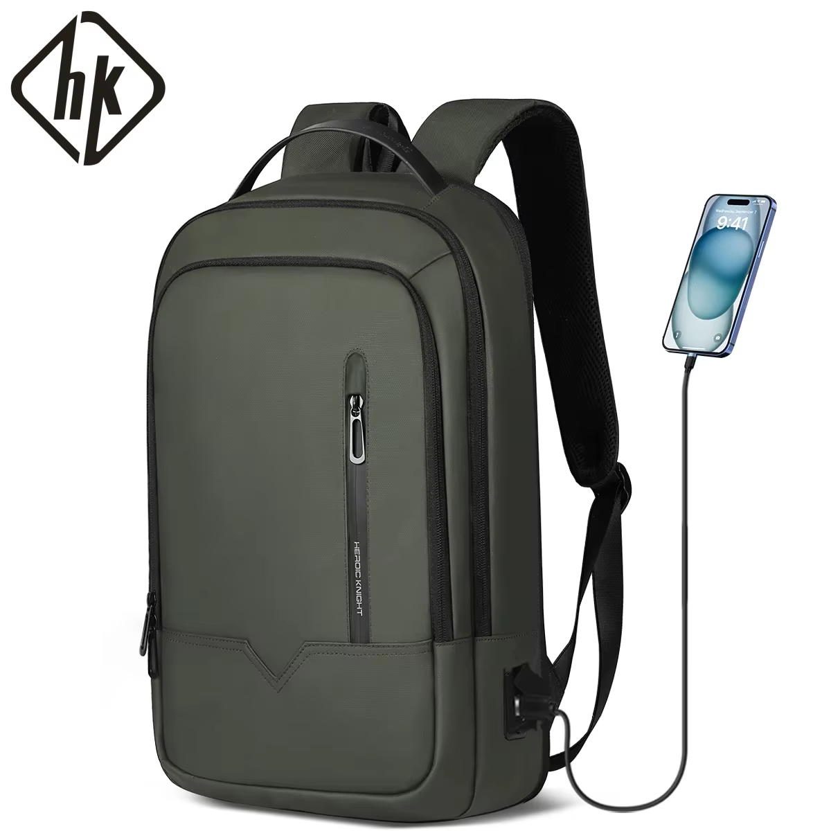 HK – sac à dos d'affaires extensible pour hommes, léger, pour ordinateur portable de 15.6 pouces, av