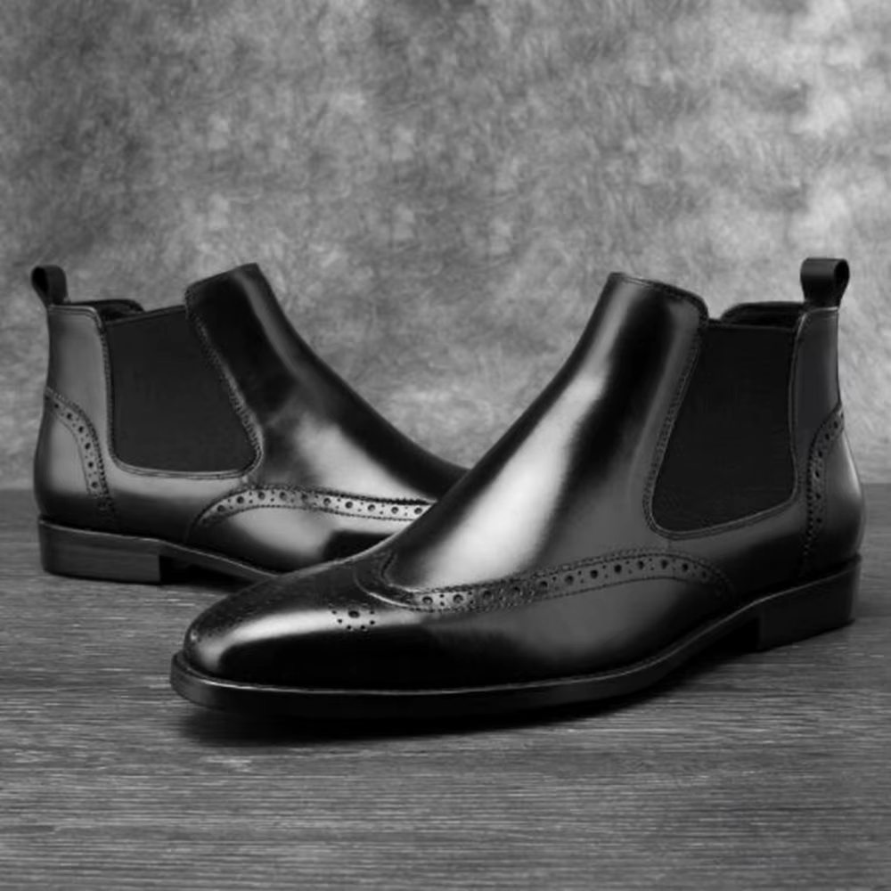 Bottines Chelsea en cuir véritable pour homme, bottines décontractées pour affaires