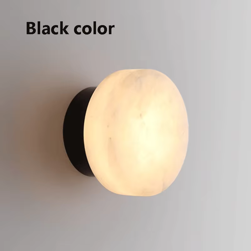 Lampe murale en marbre naturel espagnol, pour mur de fond TV, entièrement en cuivre, lumière de luxe