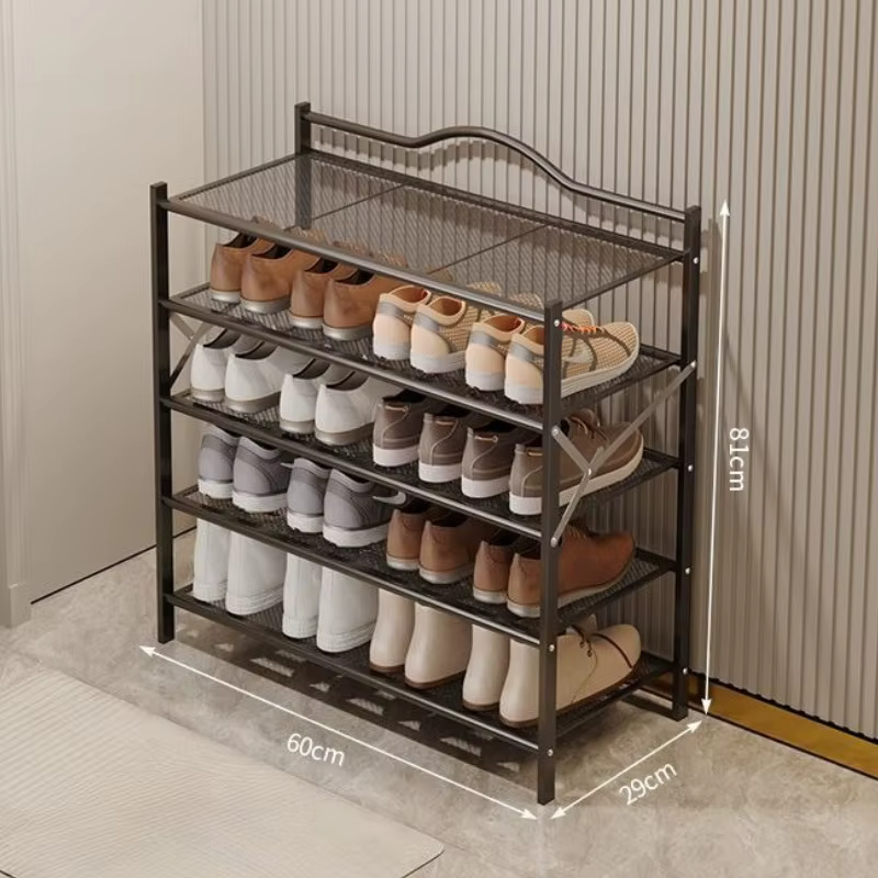 Étagère à chaussures pliable multicouche, organisateur Vertical permettant de gagner de l'espace, Or