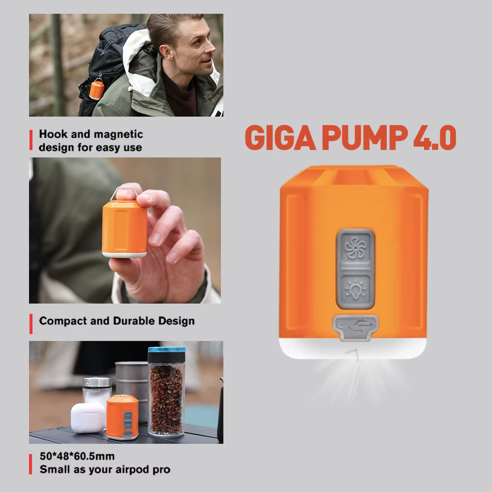 GIGA-Mini pompe à air électrique portable pour matelas, pompe à vide pour camping en plein air, gonf