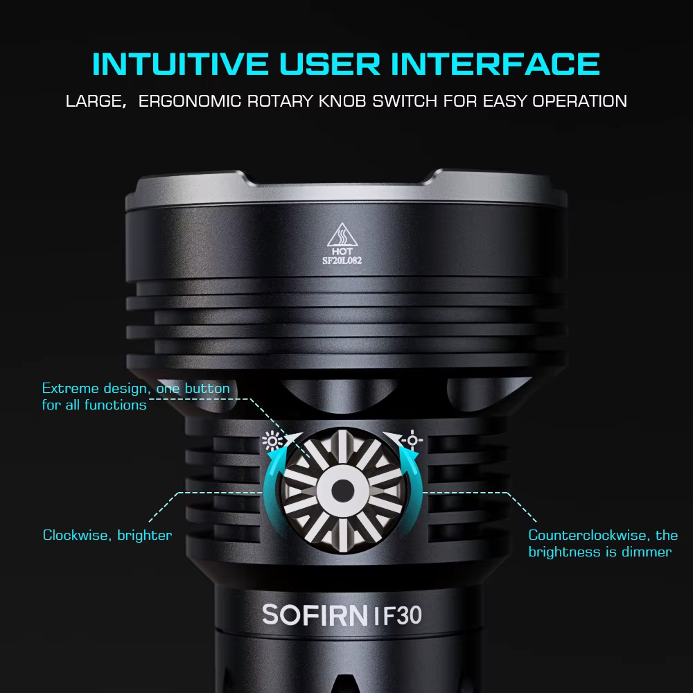 Sofirn IF30 12000lm SFT40 lampe de poche LED puissante 32650 batterie lanterne USB C torche Recharge