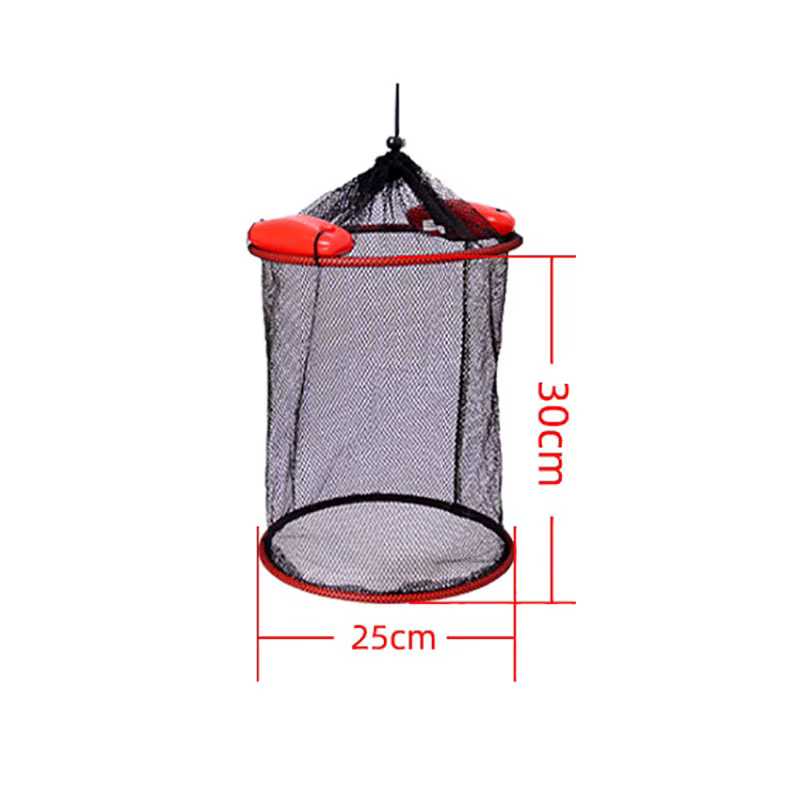 Filet de pêche flottant tissé épais, panier à crevettes, seau d'atterrissage en maille Portable, sac