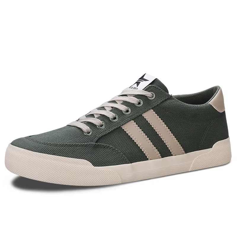 Chaud rétro vert vulcaniser chaussures hommes respirant loisirs chaussures pour hommes léger plat dé