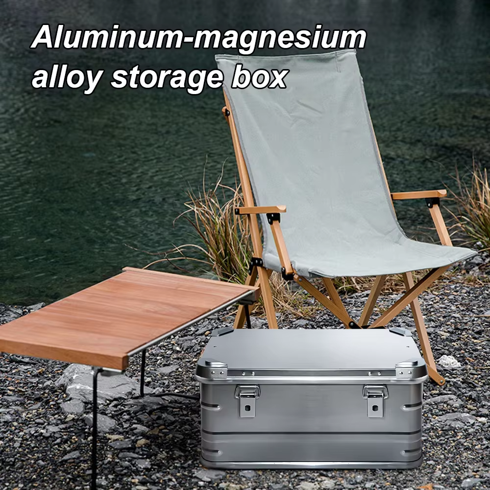 30-80L boîte de rangement extérieure Camping pique-nique voyage en alliage d'aluminium grande capaci