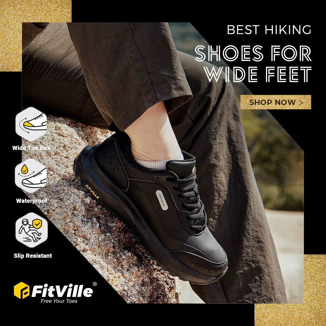 Fittington chaussures de randonnée pour hommes chaussures de marche en plein air larges chaussures d