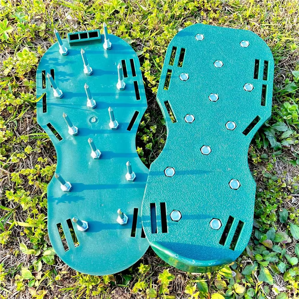 Chaussures d'aération de pelouse haut de gamme avec 5 clous en acier de 5 cm pour l'aération et la c