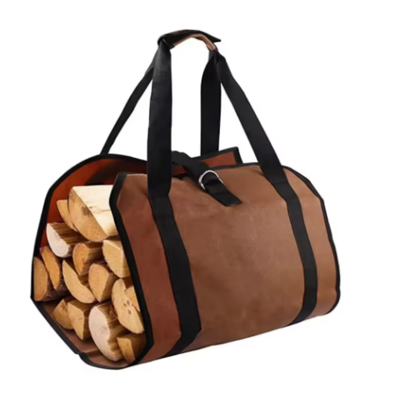 Sac fourre-tout portable pour bois de chauffage extérieur, sac de rangement durable pour bois de cha