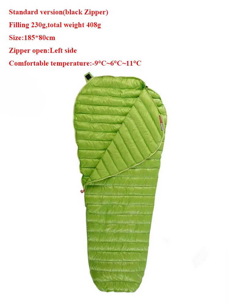 Sac de couchage en duvet d'oie personnalisé pour adultes, Camping en plein air, alpinisme, épissage,