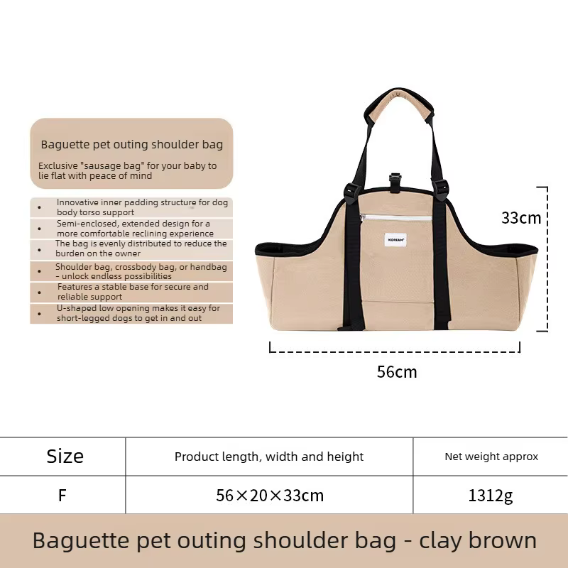 Sac à bandoulière pour animaux de compagnie pour chiens à corps long (Dachshund), longueur étendue d