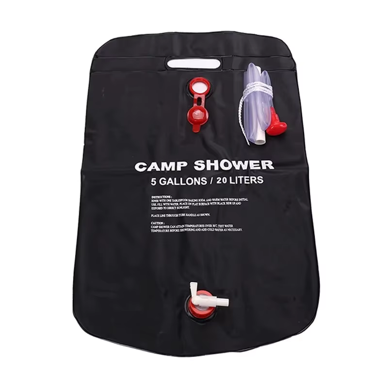 Sac de douche extérieur grande capacité 20L à chauffage solaire pour camping, plage, voyage – Soluti