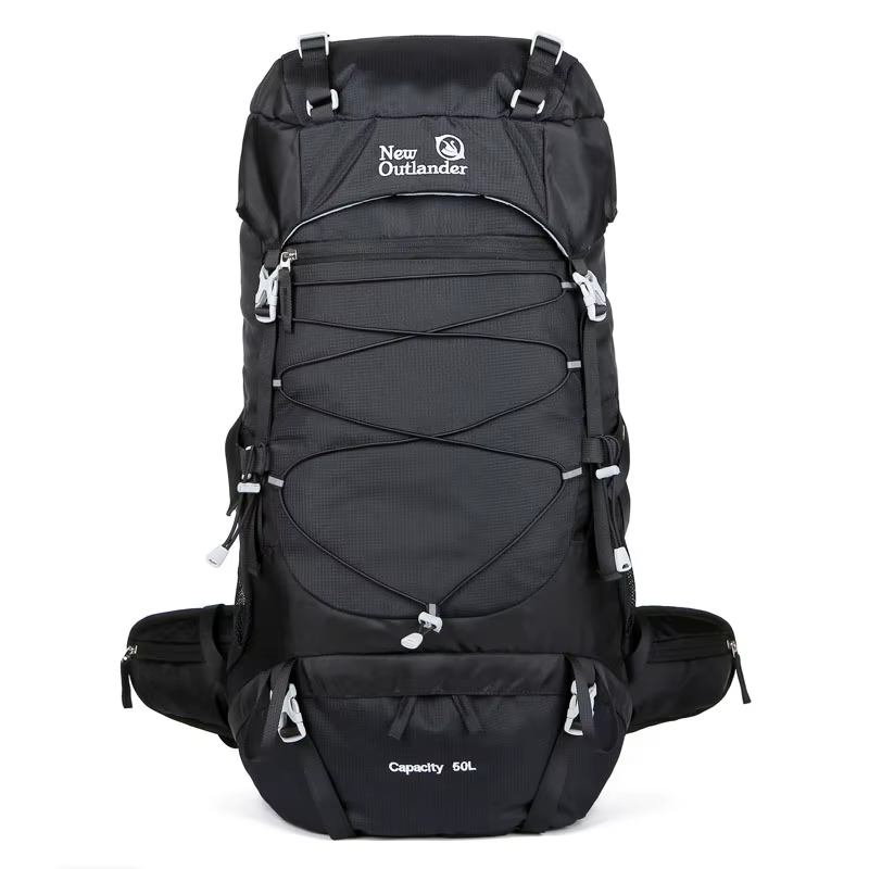 Sac à dos en nylon de grande capacité 50L pour voyage, camping, trekking et alpinismeSac à dos de ra