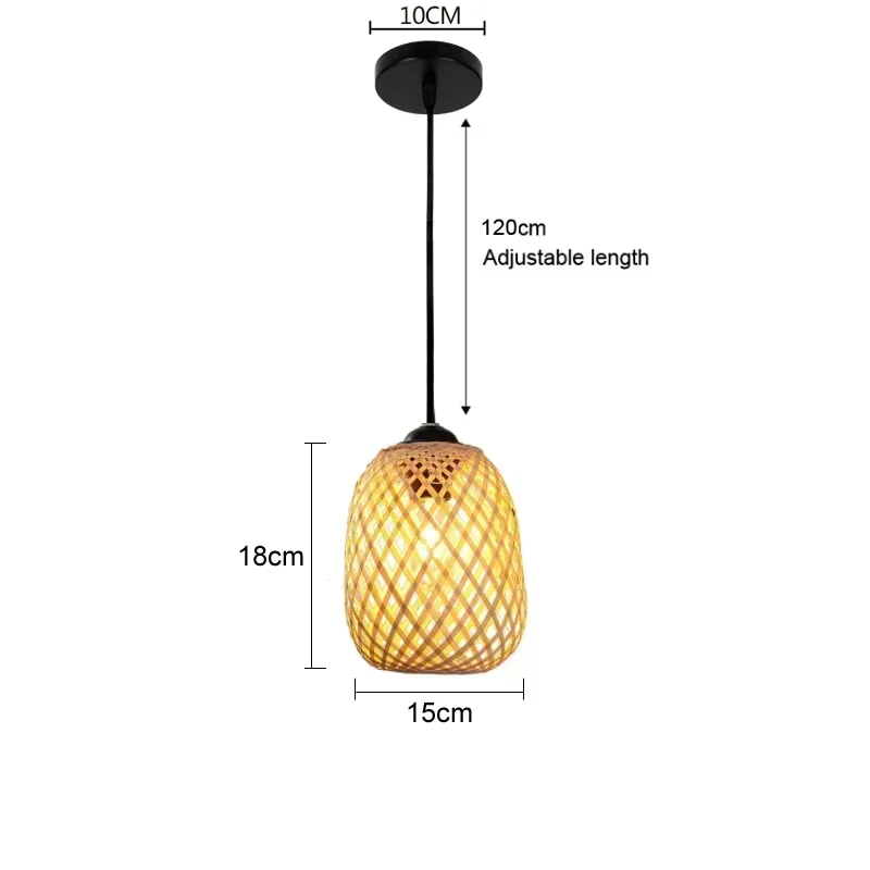 2025 plus récent bambou lampes suspendues plafonniers rotin osier Lustre tricoté à la main tressage