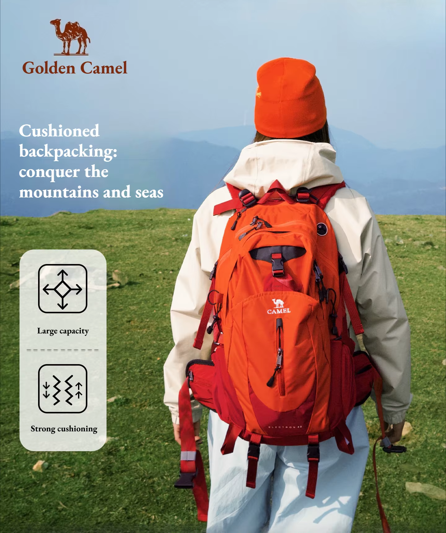 Sac à dos de randonnée imperméable Golden Camel 38L pour hommes et femmes, sac de voyage, de trekkin
