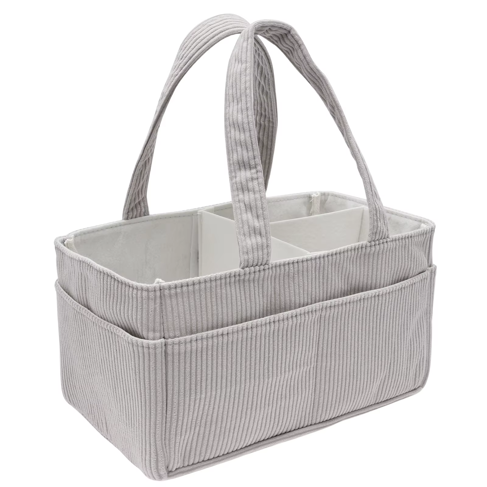 Organisateur de couches pour bébé en velours côtelé, panier de rangement pour couches avec poignée, 
