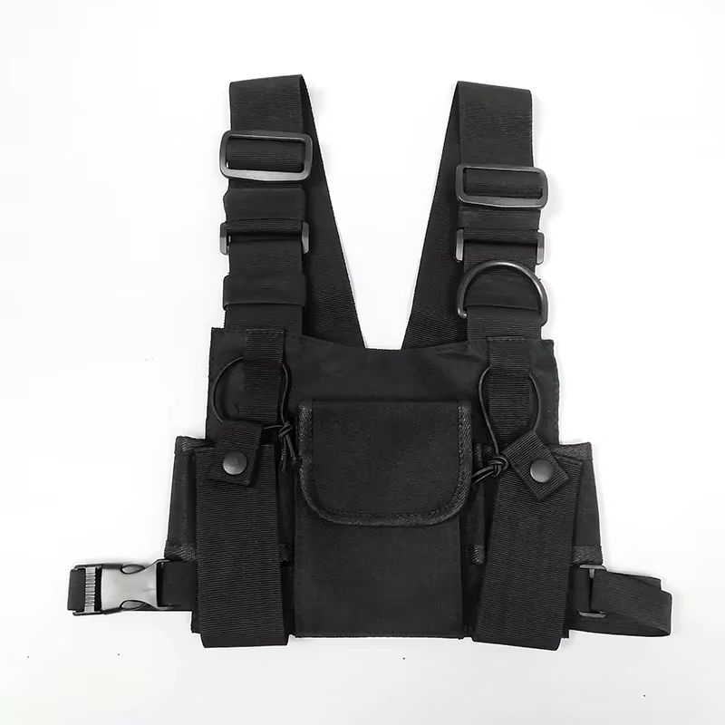 Sac de poitrine tactique pour radioamateur, style Hip Hop, West Wist, pour hommes, compatible avec W