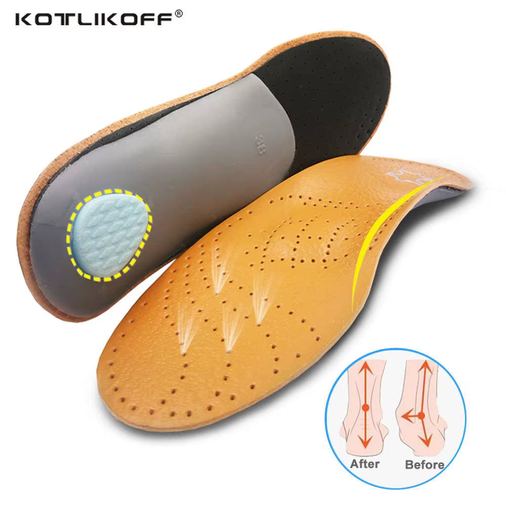 KOTLIKOFF cuir Latex orthopédique soin des pieds semelle antibactérienne actif carbone orthèse souti