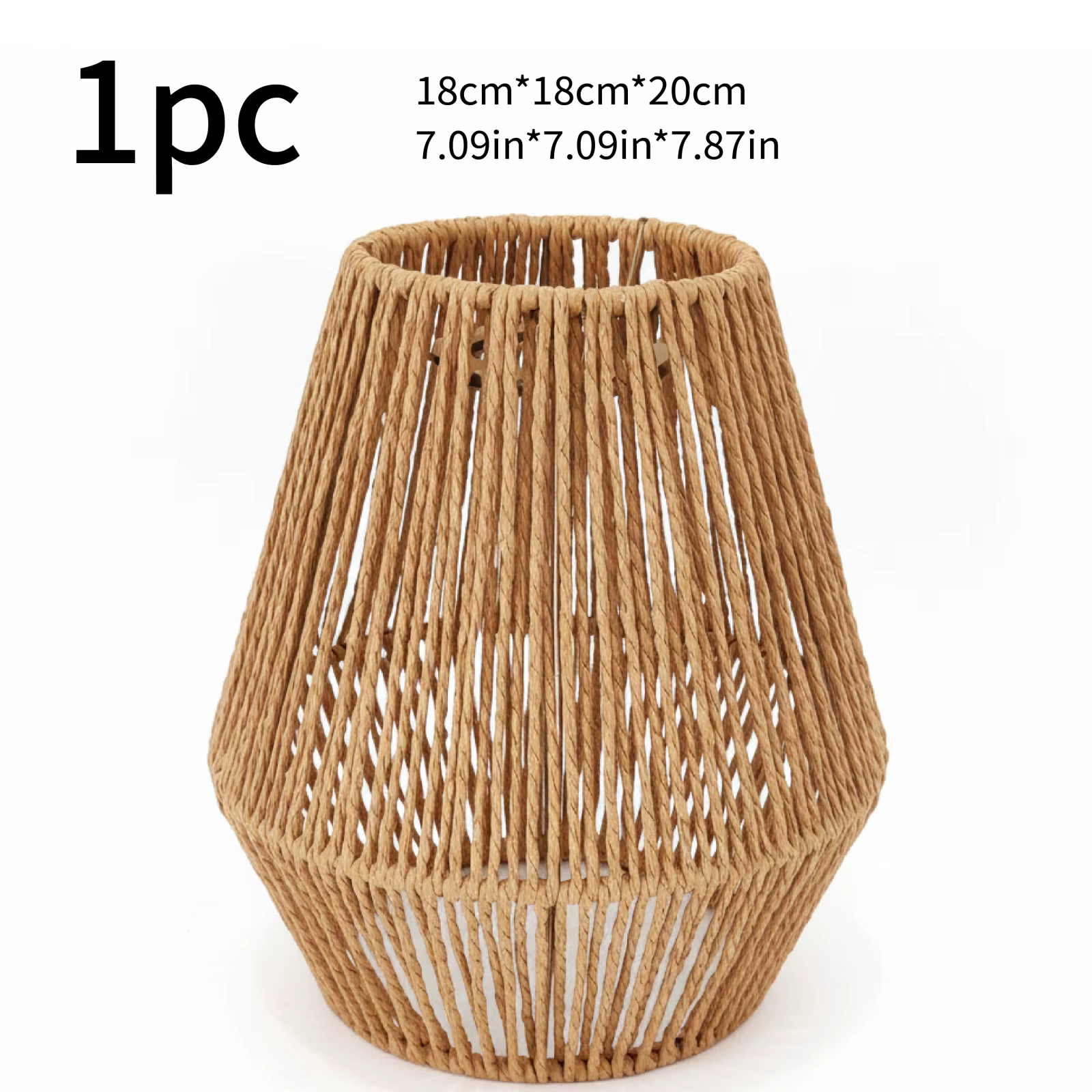 Abat-jour suspendu en rotin tressé bohème - Housse de lampe en macramé artisanale pour salon douille