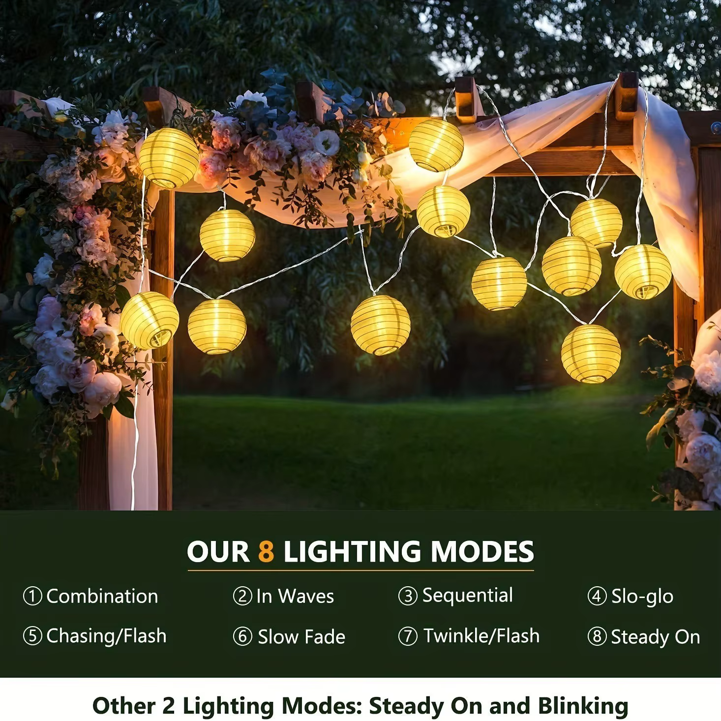 Lanterne solaire chaîne lumières étanche extérieure LED guirlande fée lumière Patio jardin décoratio
