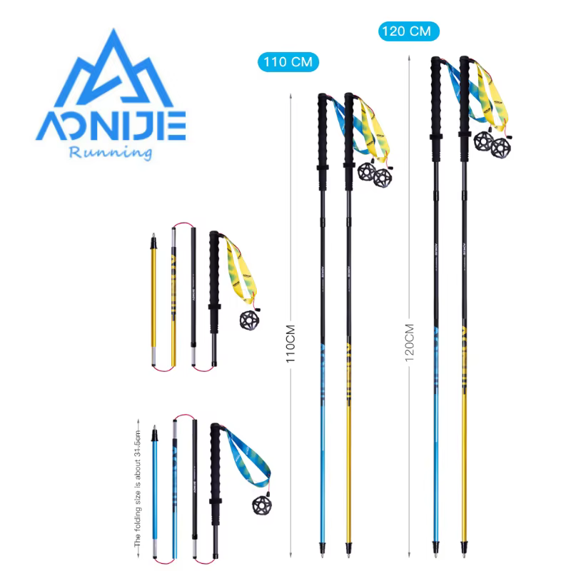AONIJIE E4210 plus récent 110CM 120CM ultraléger pliant en Fiber de carbone pôle de randonnée bâtons
