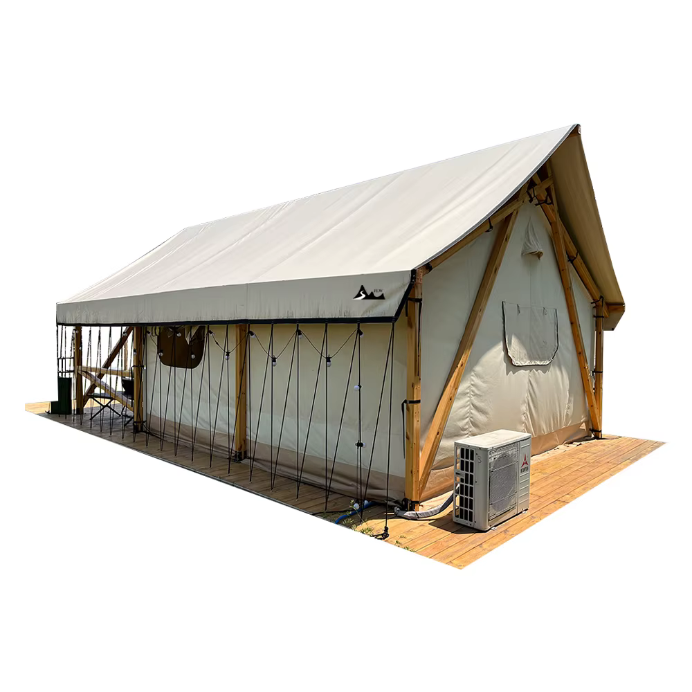 Tentes de safari de luxe pour glamping écologique, 59m² et 57m², imperméables, ignifuges, résistante