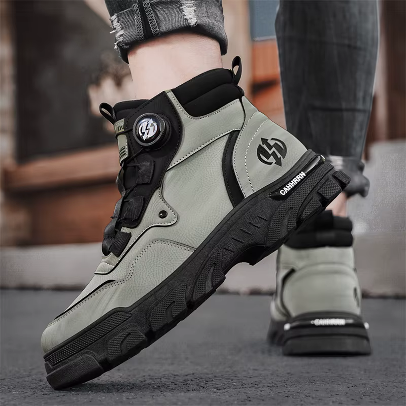 Bottes d'hiver pour hommes, chaussures de Cowboy décontractées, Combat tactique moto Chelsea chevill