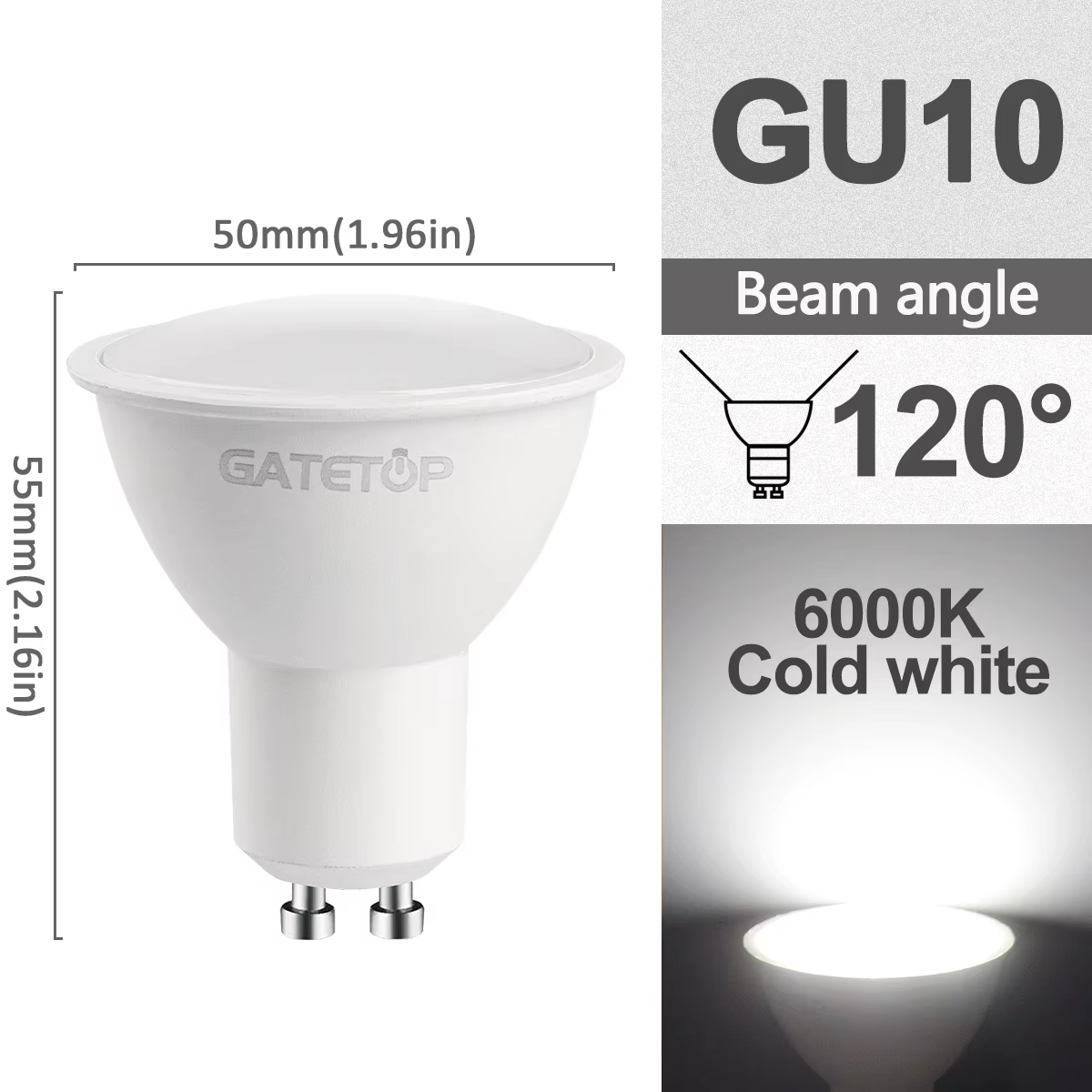 Projecteur Led GU10 à intensité variable 220V, lumière chaude 3000K 4000K 6000K, ampoule à gradation