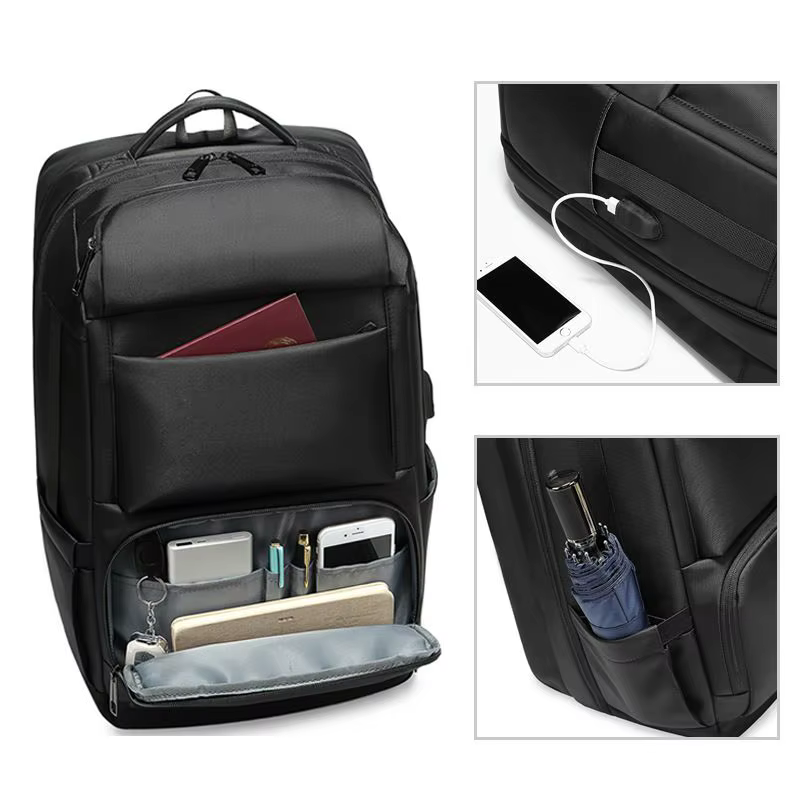 EURCOadvocate-Sac à Dos Multifonction pour Homme, Grande Capacité, Port de Chargement USB, Ordinateu