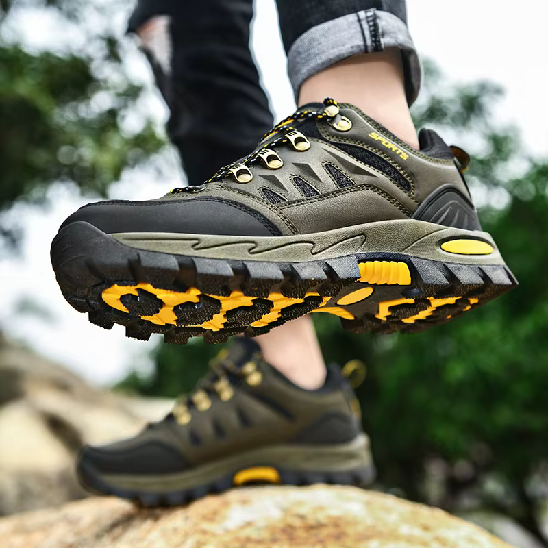 HIKEUP-Chaussures de randonnée en plein air pour hommes et femmes, baskets en cuir, modèles de coupl