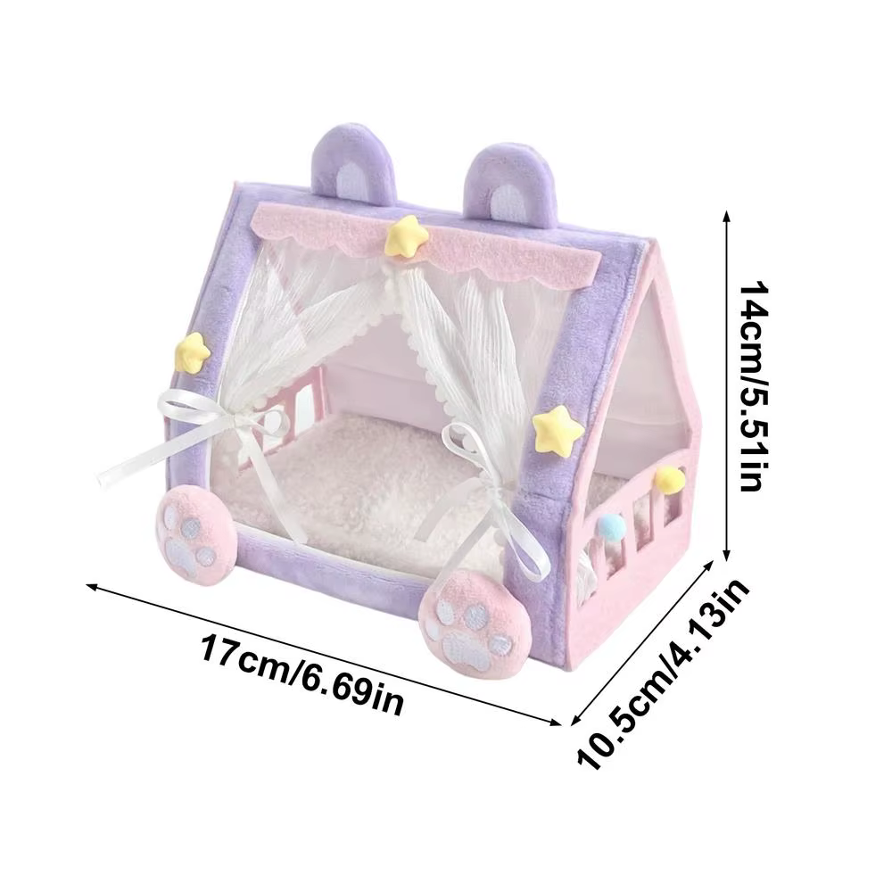 Adorable berceau pour poupée avec mini tente de maison, lit jouet, décorations de bureau intérieures
