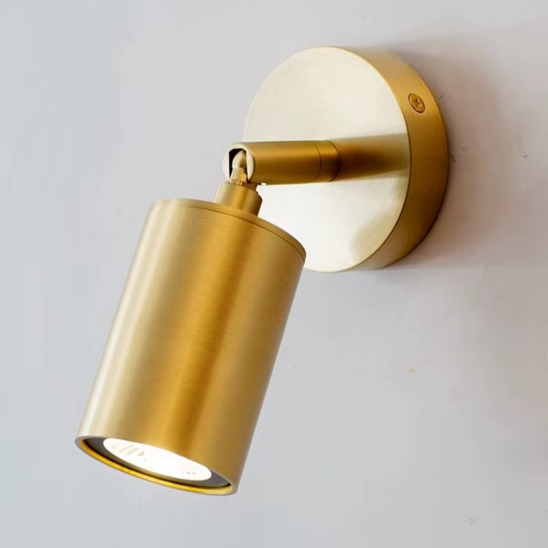 Vintage tout en cuivre GU10 mur LED lampe rotative chambre lampe de chevet rétro intérieur Angle rég