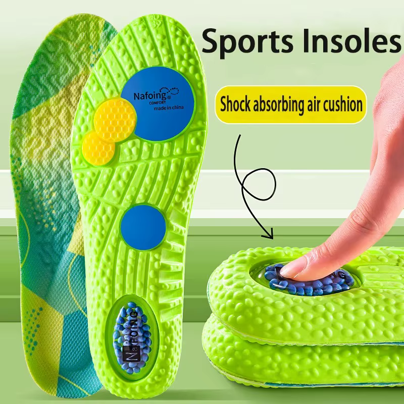 1 paire de semelles intérieures de sport à coussin d'air pour hommes et femmes, soutien de la voûte 