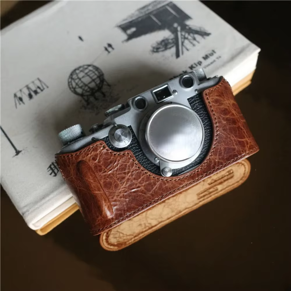 Sac pour appareil photo de style vintage, étui en cuir véritable, sac de protection, adapté pour Lei