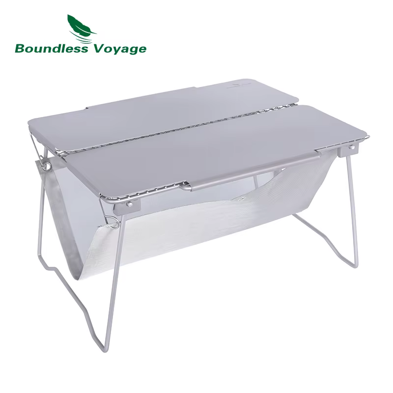 Boundless Voyage Portable Grill, Table de camping, Pliant en titane, Grille de feu de camp, Pique-ni