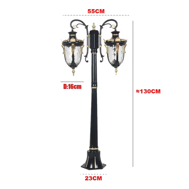 Lampe de jardin extérieure étanche, style rétro européen, lampadaire de rue pour villa, lampadaire p