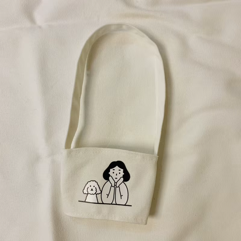 Porte-bouteille d'eau portable, sac de transport, housse de rangement pour tasse à café, impression 