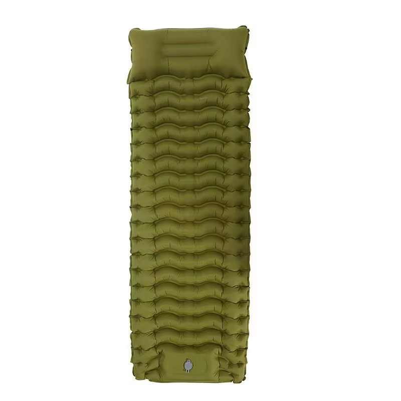 Matelas gonflable de Camping en plein Air, coussin de couchage épais avec oreiller et pompe intégrés