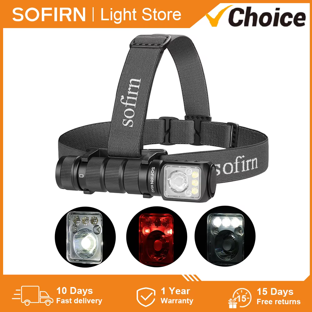 Sofirn HS42 lampe frontale SST40 18650 USB C torche Rechargeable 2100lm 6 LED avec projecteur de lum