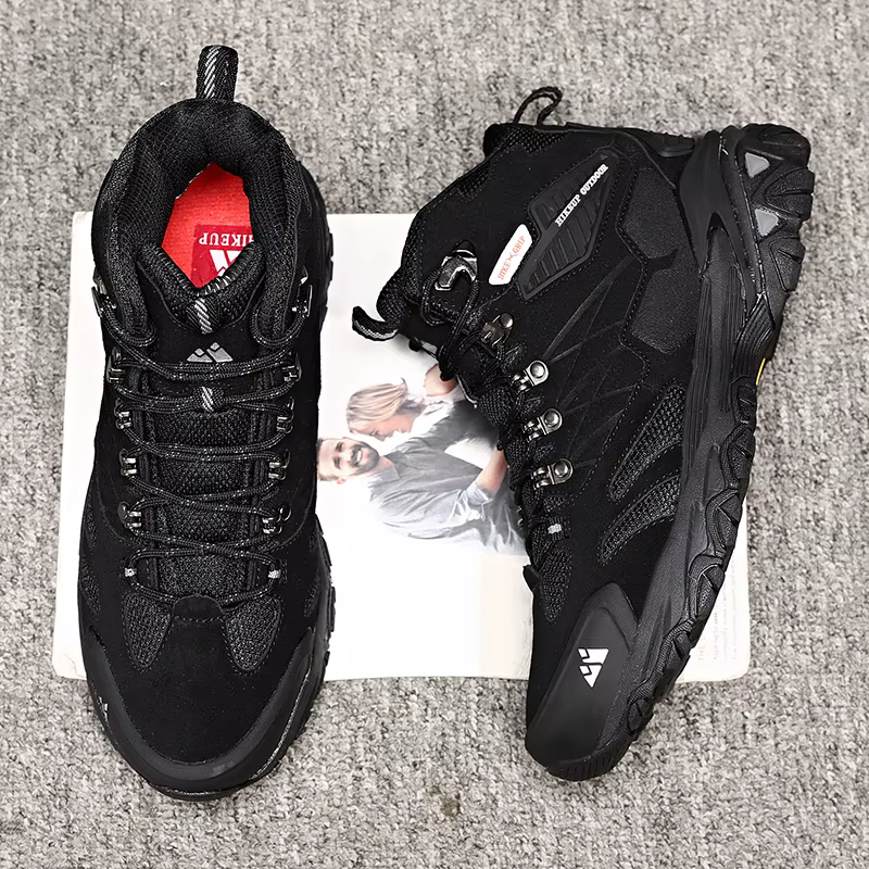 HIKEUP botte de randonnée hommes bottes de plein air daim haut Trekking Sport hommes chaussures impe