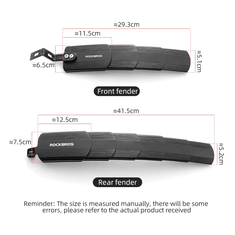 ROCKBROS garde-boue de vélo ensemble de garde-boue de vélo élargir allonger avant/arrière garde-boue