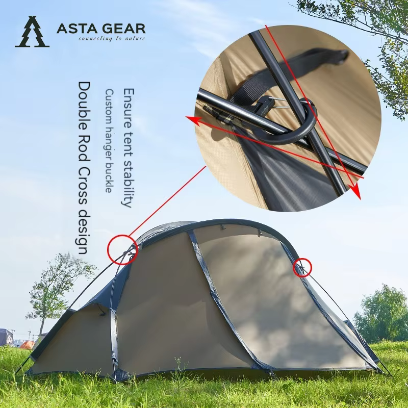 Asta Gear Crescent 1 20D-Tente de camping en nylon et silicone, pour 1 personne, étanche au vent et